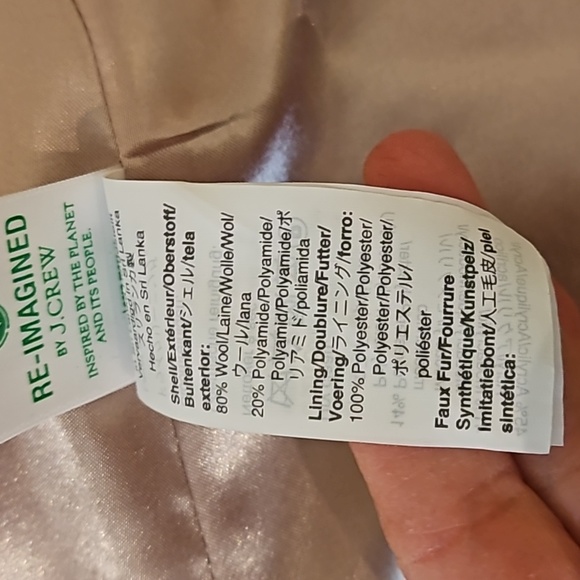 J. Crew Brown Pea Coat with Faux Fur Hood - Picture 7 of 7